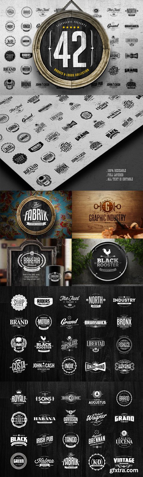 CreativeMarket - 42 Badges & Logos Collection 57056 CreativeMarket - 42 Badges & Logos Collection 57056