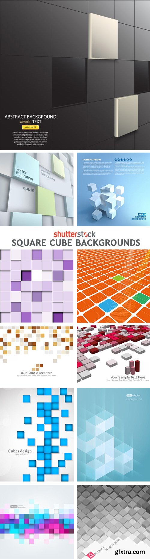 Square Cube Backgrounds - 25xEPS