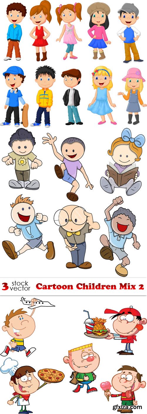 Vectors - Cartoon Children Mix 2