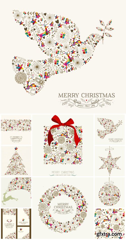 Christmas vector, Christmas balls, Christmas tree, Christmas deer Christmas vector, Christmas balls, Christmas tree, Christmas deer
