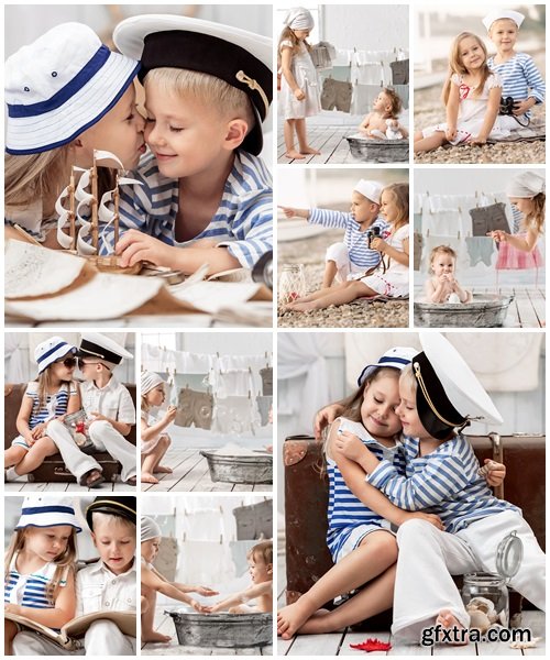 Boy with a girl sitting - Stock Photo Boy with a girl sitting - Stock Photo