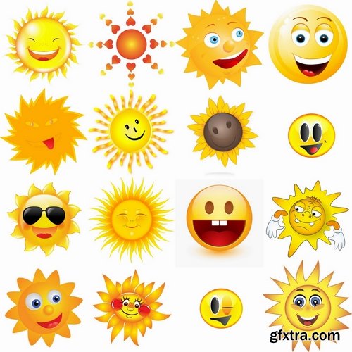 Collection of vector sun image 25 Eps
