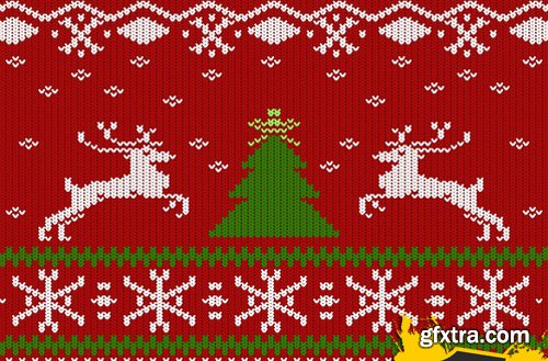 Stock Vectors - Christmas Sweater Background, 25xEPS