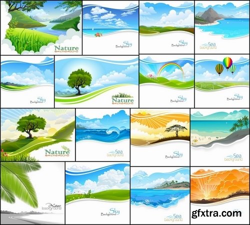 Beautiful vector landscapes and nature from stock - 25 Eps