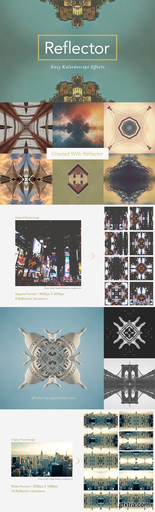 CreativeMarket - Reflector | Easy Kaleidoscope Effect 60330 CreativeMarket - Reflector | Easy Kaleidoscope Effect 60330