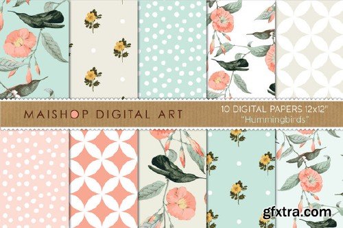 CreativeMarket - Digital Paper - Hummingbirds 80190 CreativeMarket - Digital Paper - Hummingbirds 80190