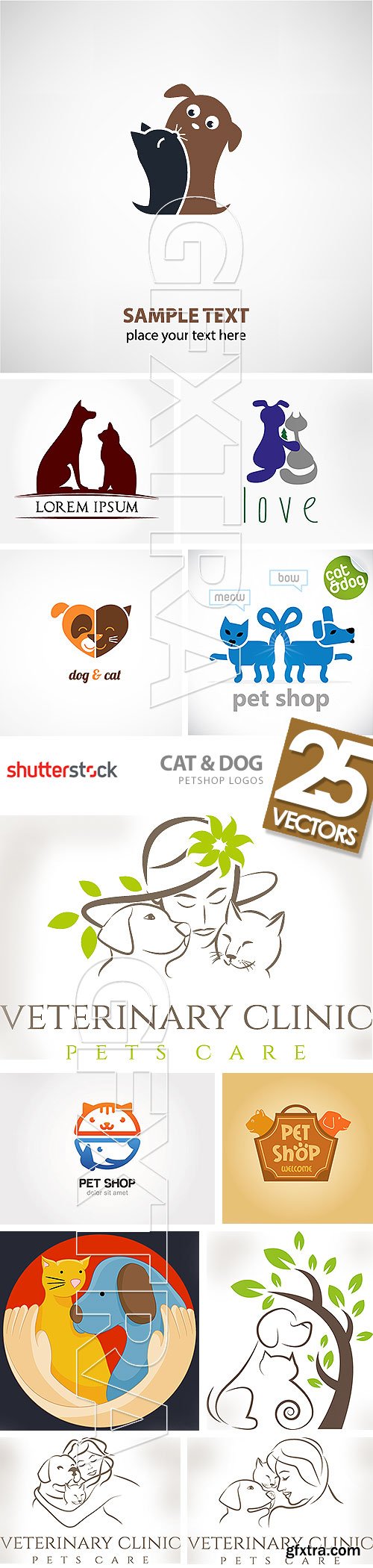 Cat & Dog Petshop Logos 25xEPS