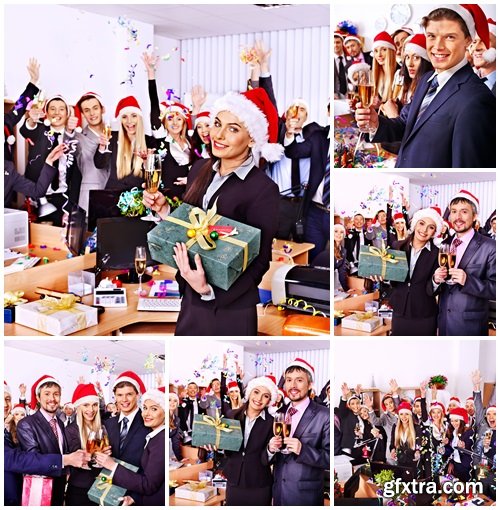 New Year Selebrated in the office - Stock Photo New Year Selebrated in the office - Stock Photo