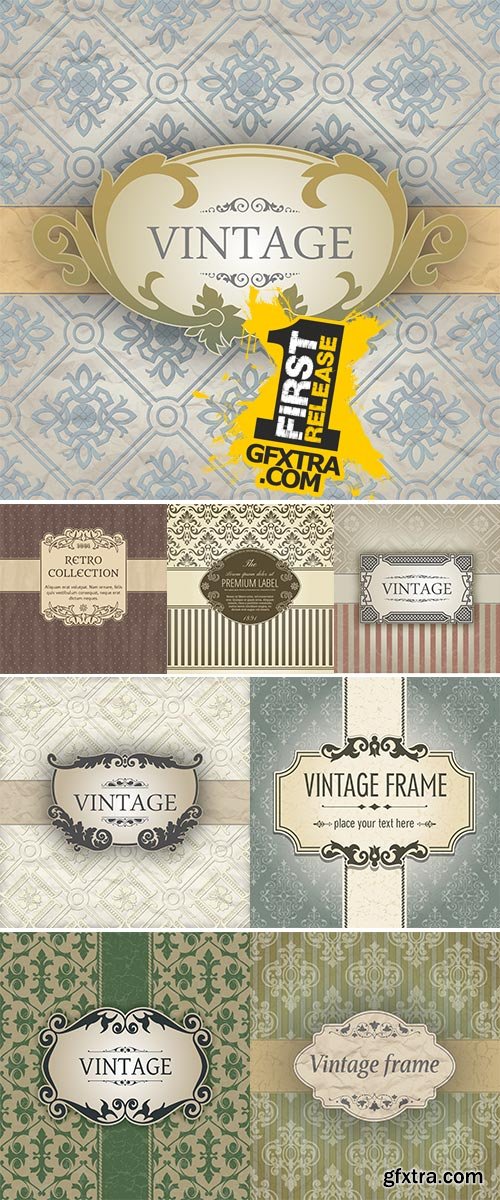 Vintage frame vector - Stock Illustration