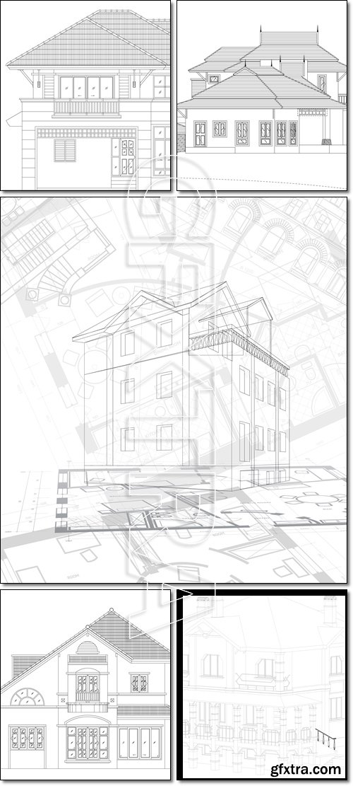 Abstract architectural house - Vector