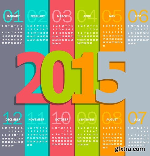 Calendar 2015 - Vector Collection, 25xEPS