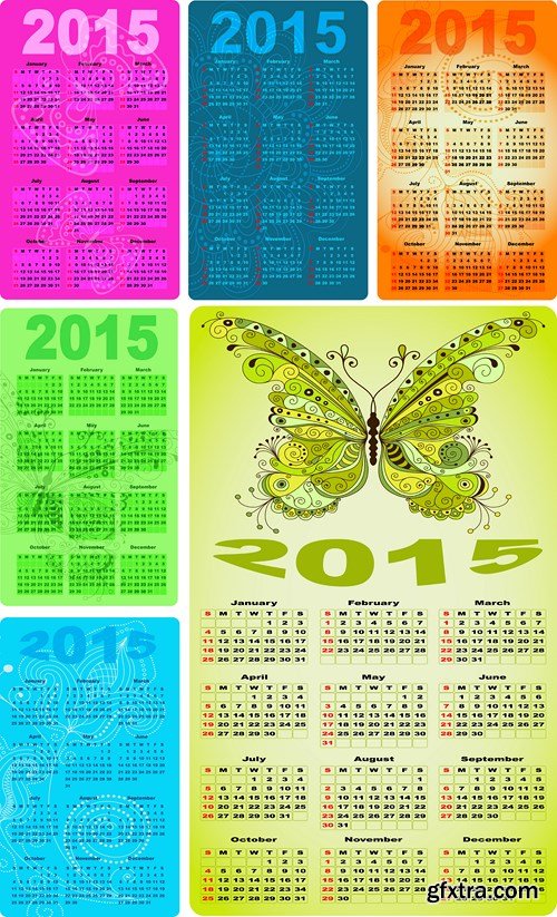 Calendar 2015 - Vector Collection, 25xEPS