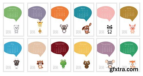 Calendar 2015 - Vector Collection, 25xEPS