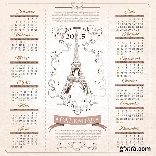 Calendar 2015 - Vector Collection, 25xEPS
