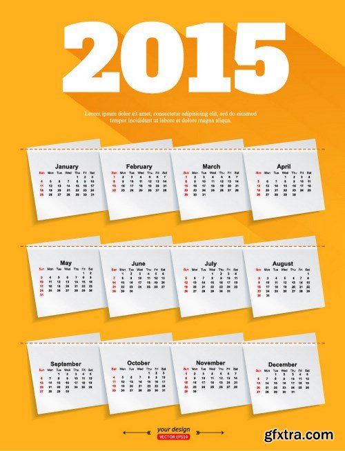 Calendar 2015 - Vector Collection, 25xEPS