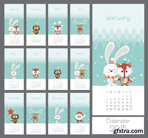 Calendar 2015 - Vector Collection, 25xEPS