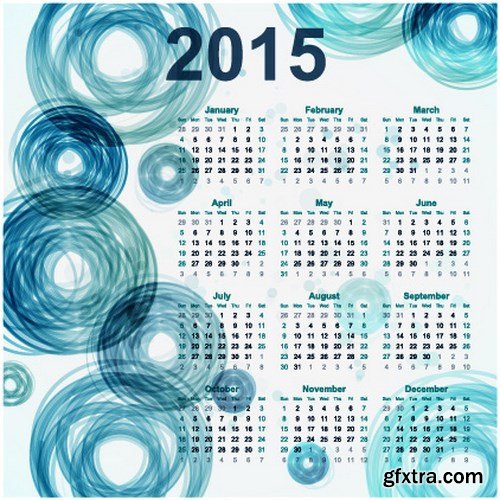 Calendar 2015 - Vector Collection, 25xEPS