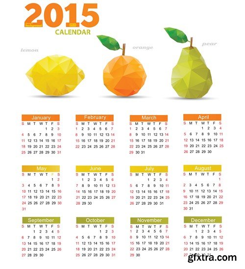 Calendar 2015 - Vector Collection, 25xEPS