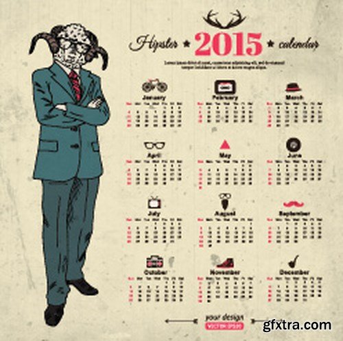 Calendar 2015 - Vector Collection, 25xEPS