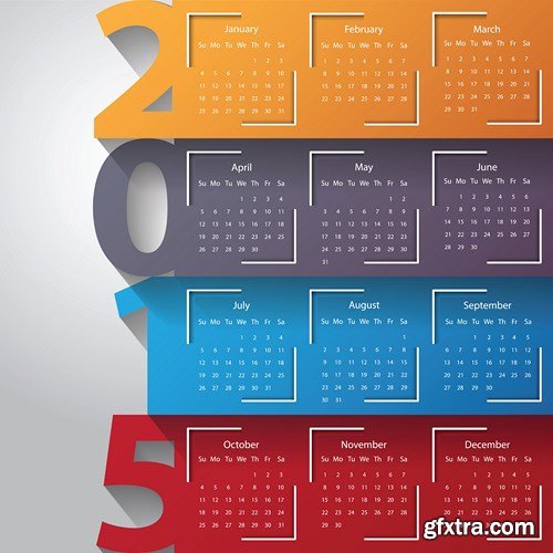 Calendar 2015 - Vector Collection, 25xEPS