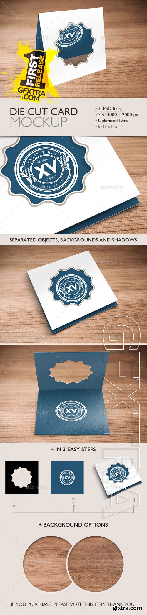 Graphicriver - Die Cut Card Mockup 9598594