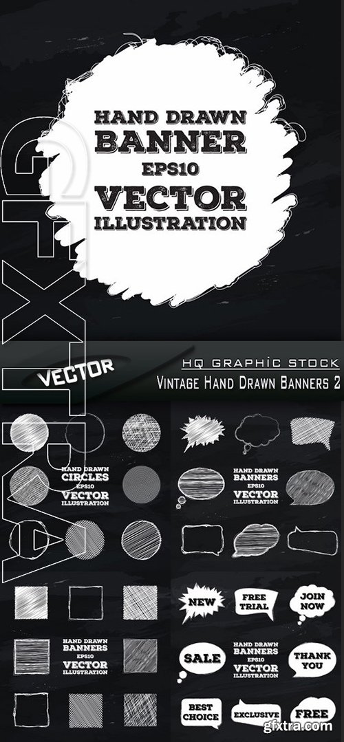 Stock Vector - Vintage Hand Drawn Banners 2