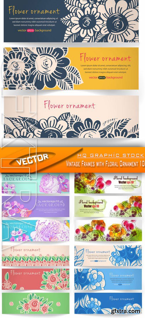 Stock Vector - Vintage Frames with Floral Ornament 10