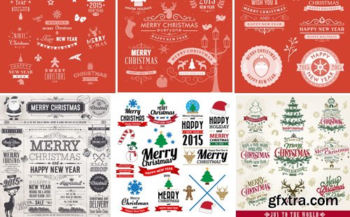 Stock Vectors - Merry Christmas calligraphic design elements, 25xEPS