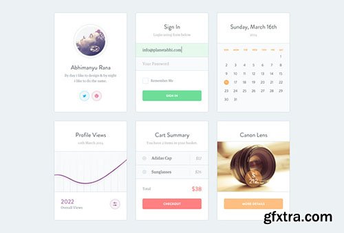 Minimal and clean take on UI Design - Creativemarket 27334 Minimal and clean take on UI Design - Creativemarket 27334