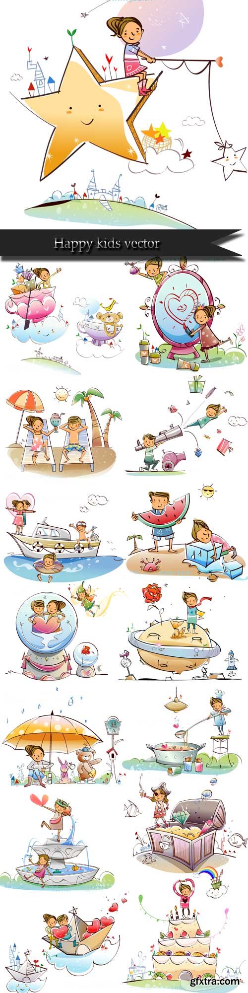 Happy kids vector Happy kids vector