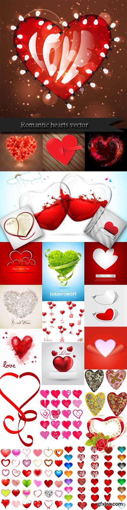 Romantic hearts vector Romantic hearts vector