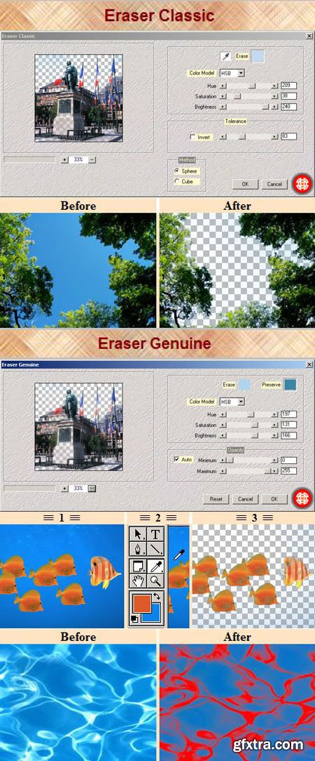 Eraser Classic & Eraser Genuine - Photoshop Plug-ins Eraser Classic & Eraser Genuine - Photoshop Plug-ins
