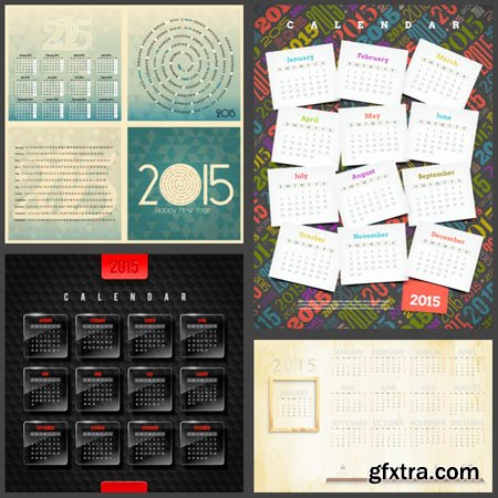 Calendar 2015 Vector Design Templates Calendar 2015 Vector Design Templates