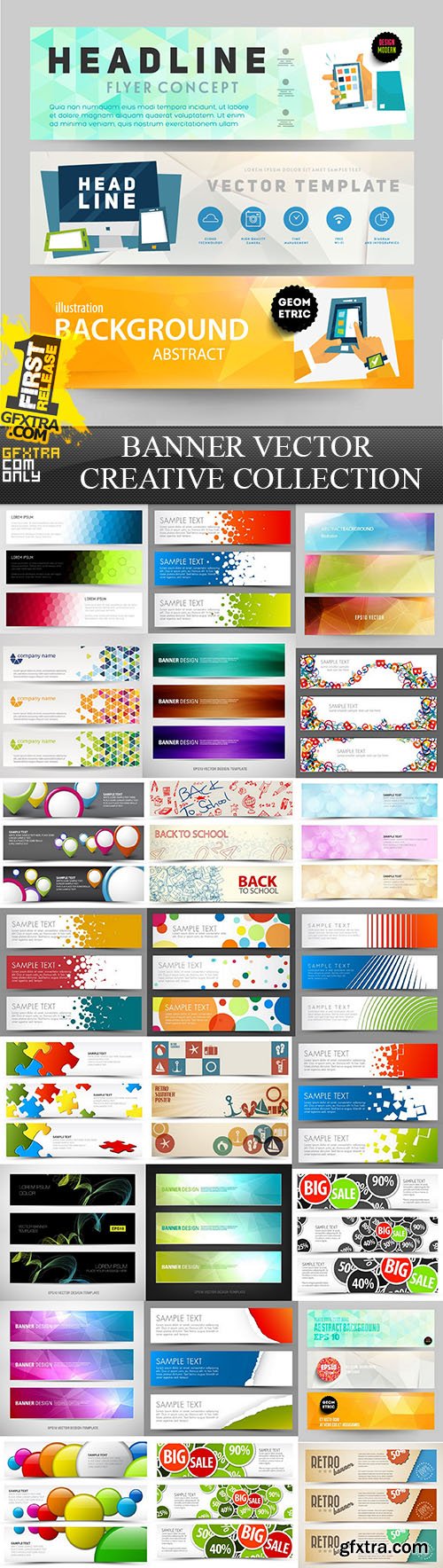 Banner Vector Creative Collection, 25xEPS