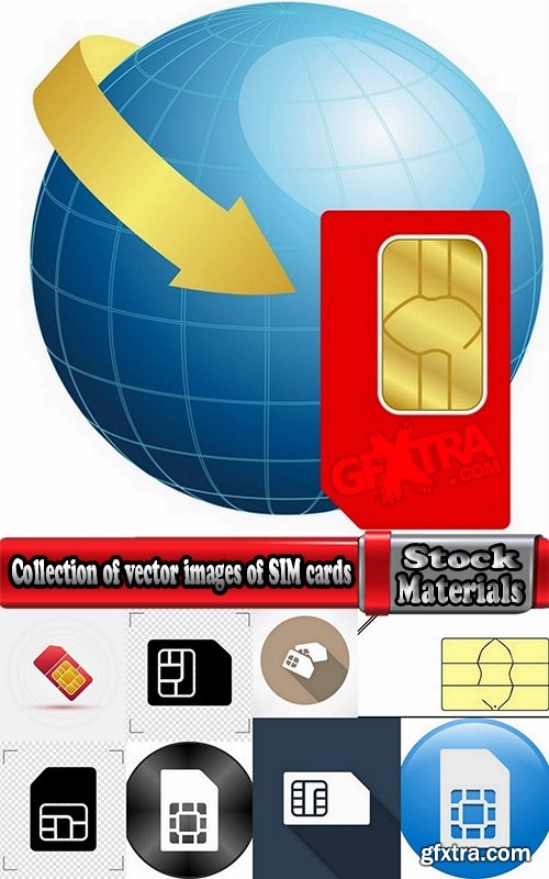Collection of vector images of SIM cards 25 Eps