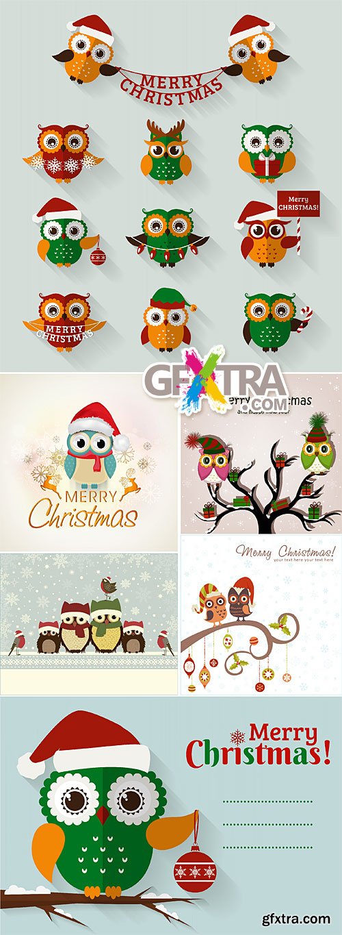 Cute Christmas owls