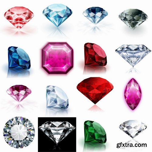Beautiful gems and gemstones in vector from stock - 25 Eps