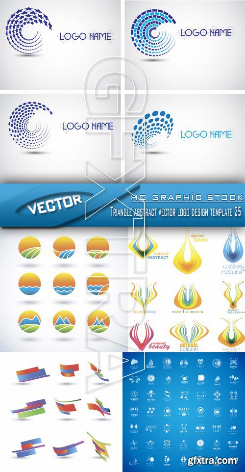 Stock Vector - Triangle abstract vector logo design template 25