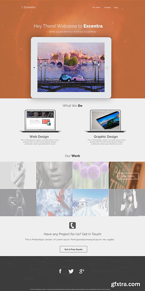 PSD Web Template - Excentra - Portfolio Theme PSD Web Template - Excentra - Portfolio Theme