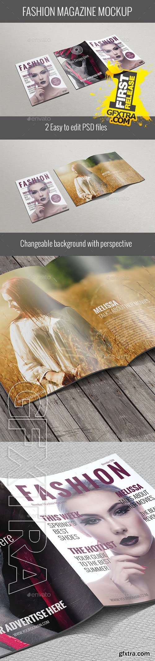 Graphicriver - Fashion Magazine Mockup 9687732
