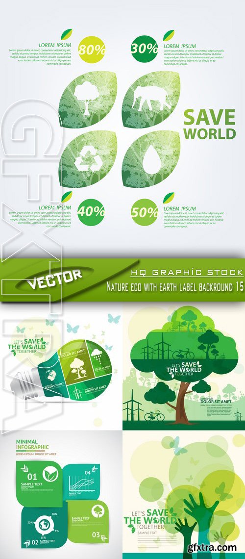 Stock Vector - Nature eco with earth label backround 15