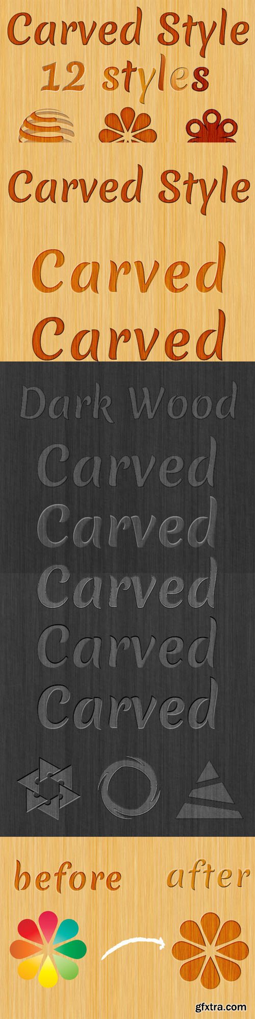 CreativeMarket - 12 Carved Wood Styles 1619 CreativeMarket - 12 Carved Wood Styles 1619