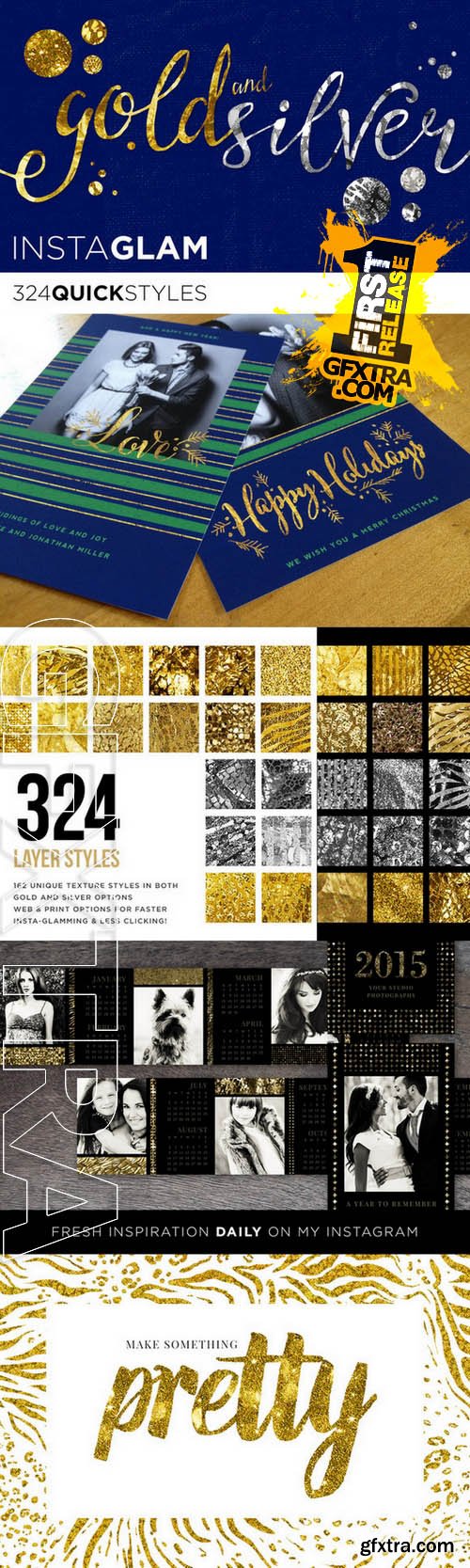 Gold Foil + Silver InstaGlam Styles - Creativemarket 94828