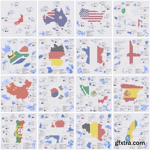 Infographic elements and maps of the world - 25 Eps