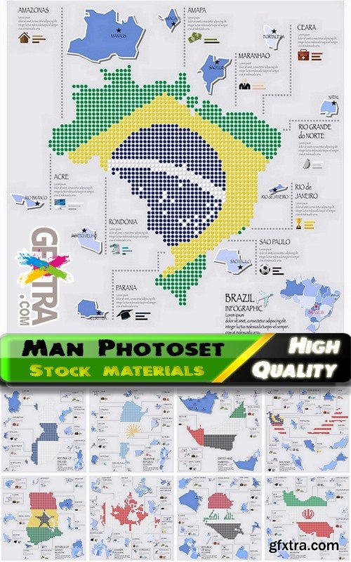 Infographic elements and maps of the world - 25 Eps