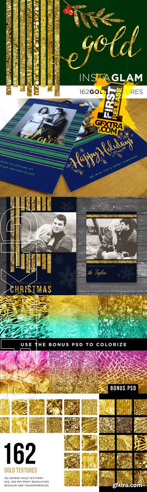 Gold Foil InstaGlam Texture Megapack - Creativemarket 95032
