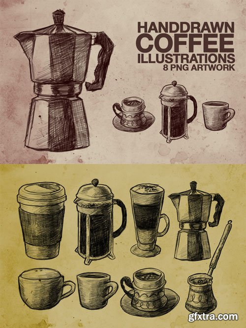 Hand Drawn Coffee Illustrations - Creativemarket 82596 Hand Drawn Coffee Illustrations - Creativemarket 82596