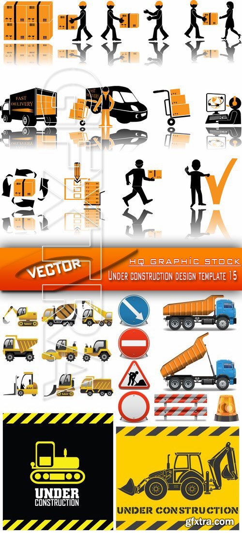 Stock Vector - Under construction design template 15