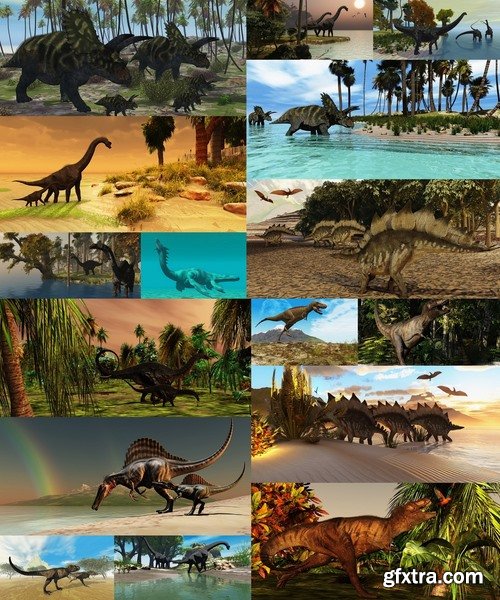 Collection of 3 d Dinosaurs 25 UHQ Jpeg