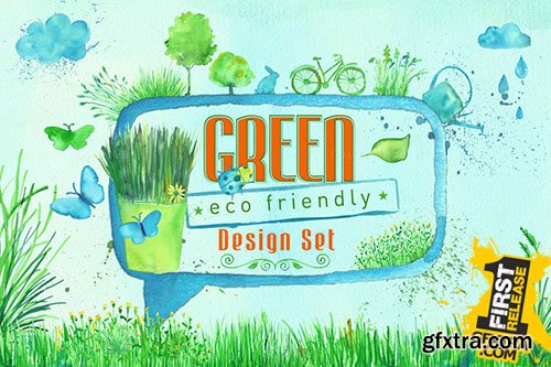 Green Design Brushes Set